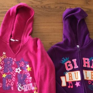 Lot of 2 Girls hooded sweatshirts